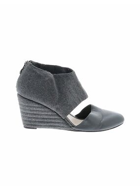 Women's Black Gray Ankle Wrap Wedge Lela Rose size 9